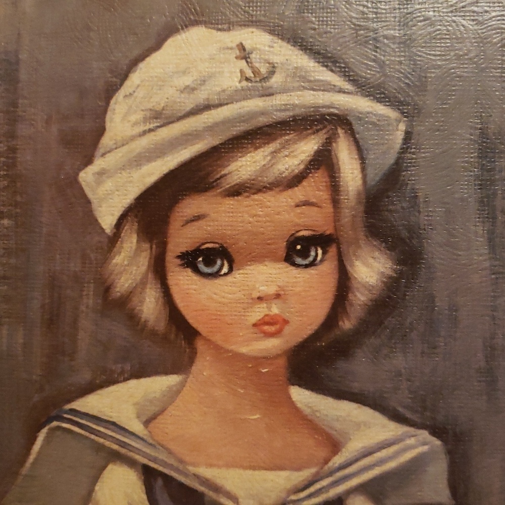 Vintage Sailor Girl Framed Art 8x10 By EDEN - Picture 2 of 9
